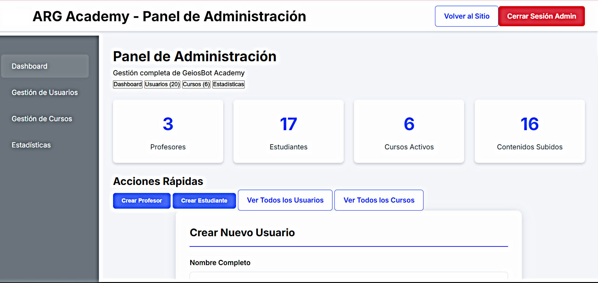Dashboard de Gestión Académica